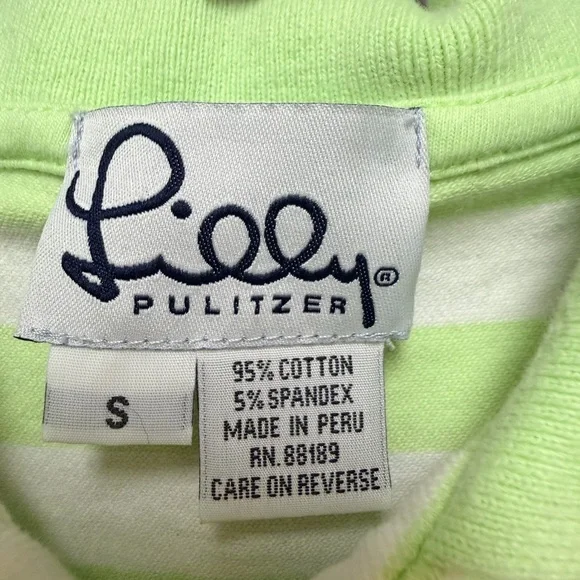Lilly Pulitzer Sleeveless Polo Dress in Lime Green & White - Picture 4 of 4